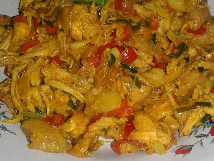 Resep Ayam Suwir pedas manis Anti Gagal