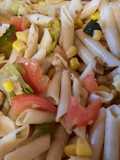 Pasta templada con verduras