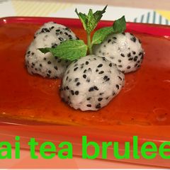 A picture of Thai tea Brulee - vegan - no torch.