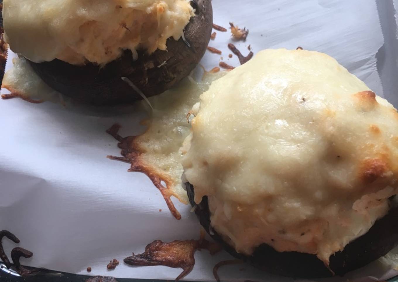 Crab stuffed portobellos