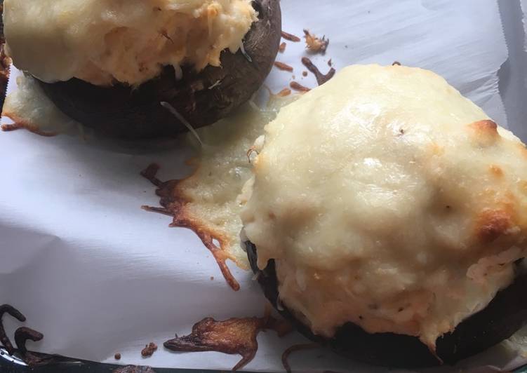 Simple Way to Make Homemade Crab stuffed portobellos