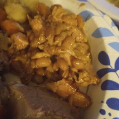 A picture of Pork and Beans with Gammon and Molasses.
