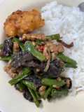 Oseng kacang panjang tempe jamur kuping