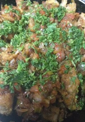 A picture of Fish masala with onion tomato tasty tasty.