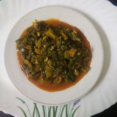 A picture of Palak sabji/ Spinach sabji.