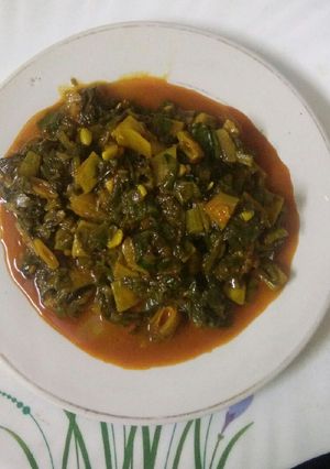 A picture of Palak sabji/ Spinach sabji.