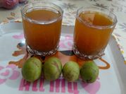 A picture of jaggery and mint sharbat