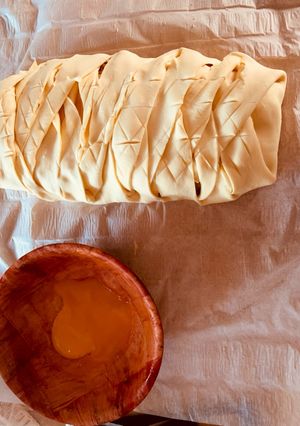 Une photo de Feuilleté pomme de terre viande œuf