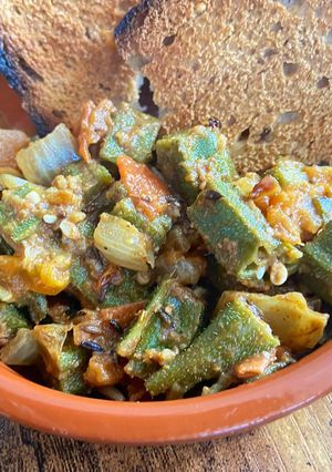 A picture of Bhindi masala - Spiced okra.