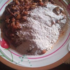 A picture of Beans and dry garri.