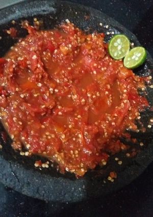 Foto resep Sambal mentah super pedaaasss