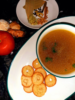 A picture of Chicken yakhni soup.