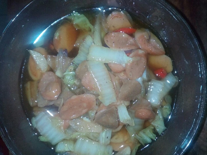 Cara Mudah Membikin Resep Tumis Sawi putih, sosis dan pentol yang Bikin Ngiler Anti Ribet, Bisa Manjain Lidah