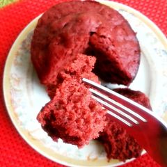 Red Velvet Mug Cake #mugcakeweek A picture of Red Velvet Mug Cake #mugcakeweek.