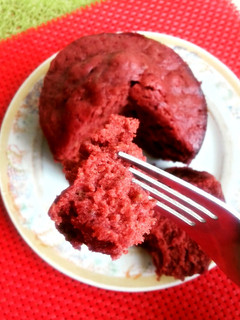 A picture of Red Velvet Mug Cake #mugcakeweek.