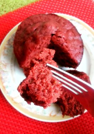 A picture of Red Velvet Mug Cake #mugcakeweek.