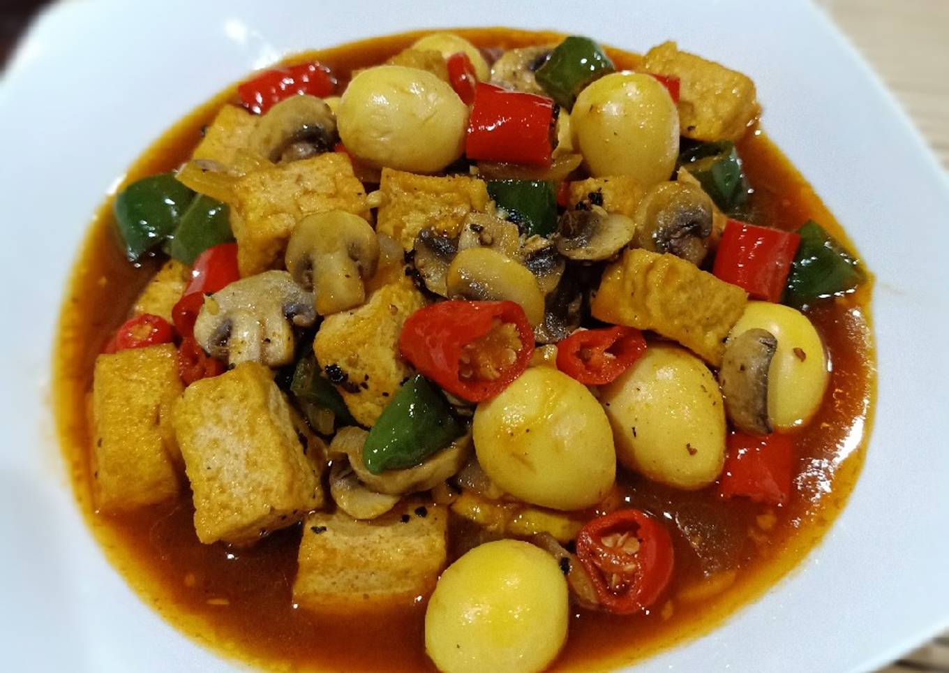 Tumis Tahu & Jamur Lada Hitam