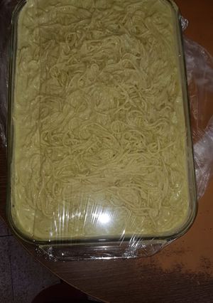 Una foto de Espagueti al pimiento morrón