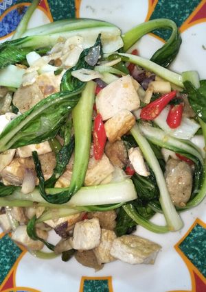 Foto resep Tumis Pakcoy / Bok Choy plus Tahu Baso Pedas Manis