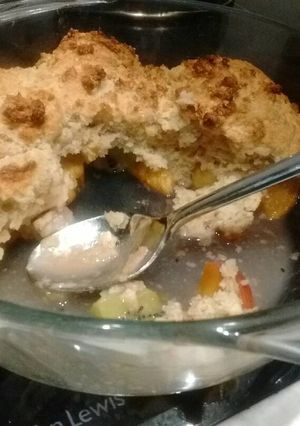 A picture of Fruit cobbler.