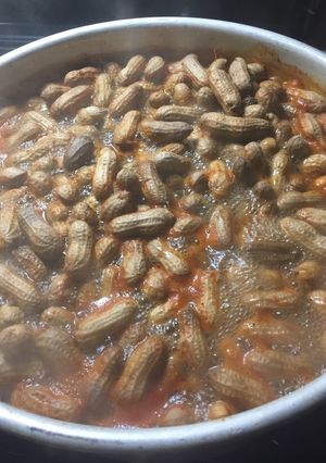 A picture of Cajun and beer boiled peanuts 🥜.