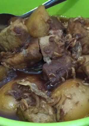Foto resep Semur telur tahu pedas