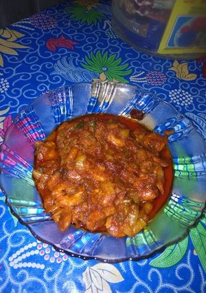 Foto resep Udang kecil mix sawi di sambel pedas