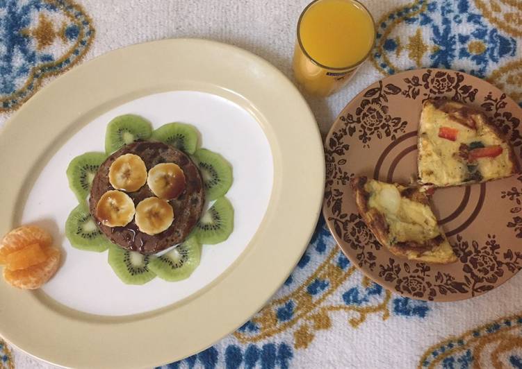 Ragi Pancakes and Spanish omelette