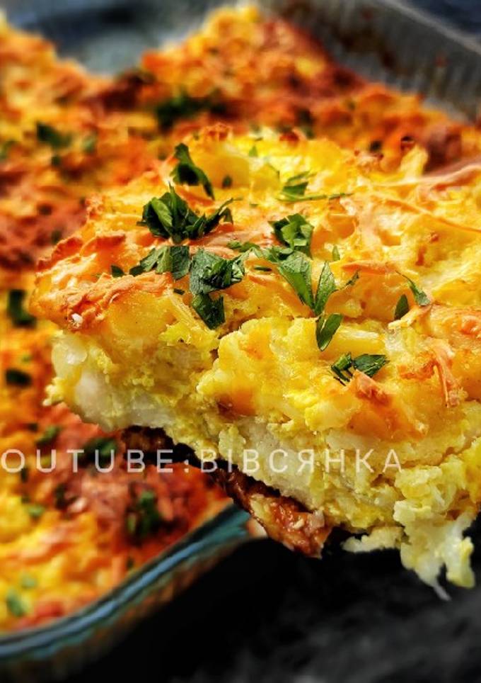 Запіканка з цвітною капустою і курятиною