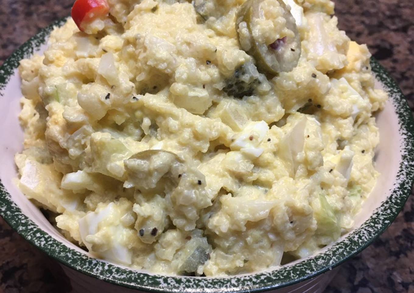 Keto Cauliflower Salad "Mock Potatoes".