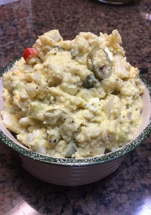 A picture of Keto Cauliflower “Mock Potato” Salad.