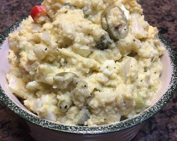 Popular Recipe Keto Cauliflower Mock Potato Salad Delicious Simple