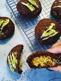 Pistachio Chocolate stuffed Kunafa Cookies