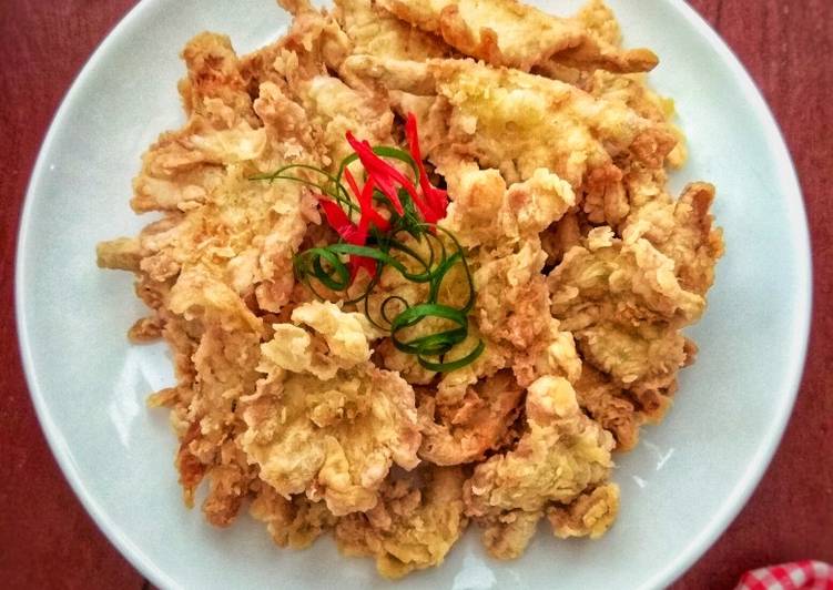 Resep masakan Jamur Tiram Kriuk Keriting | cara pembuatan Jamur Tiram Kriuk Keriting Yang Lezat