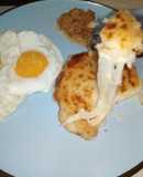 Tortilla de yuca cocida y huevos