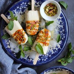 A picture of Mishti doi popsicles.