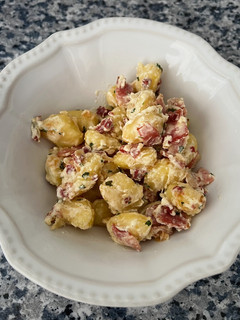 Una foto de Gnocchis a la “carbonara”