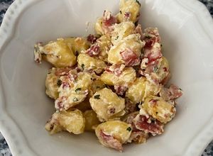 Una foto de Gnocchis a la “carbonara”