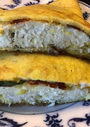 A picture of California Farm Handmade Cottage Cheese Stuffed Omelette.