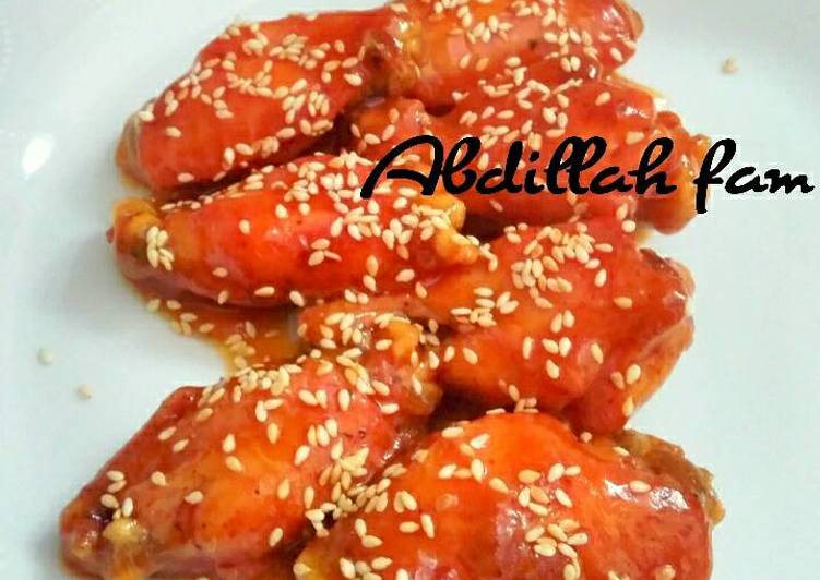 12 Resep: Honey spicy wing with sesame seed ala Abdillah fam Anti Ribet!