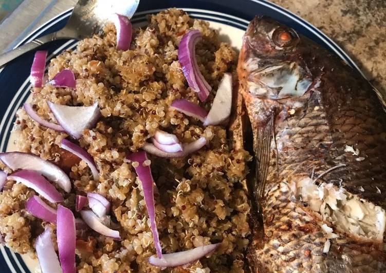 Quinoa and grilled fish