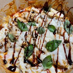 A picture of Chicken Caprese tortellini skillet.