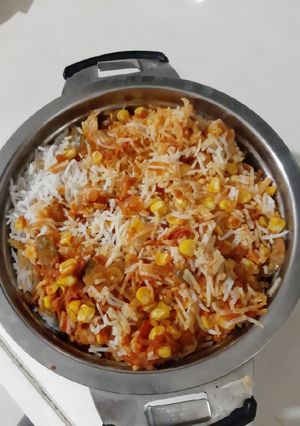 A picture of Corn briyani.