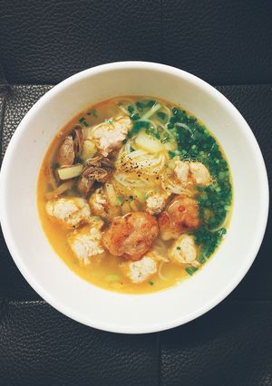 Hình của món Bún mọc homemade.