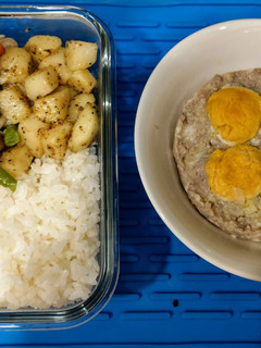 簡易便當(鹹蛋蒸肉) 的食譜成品照片