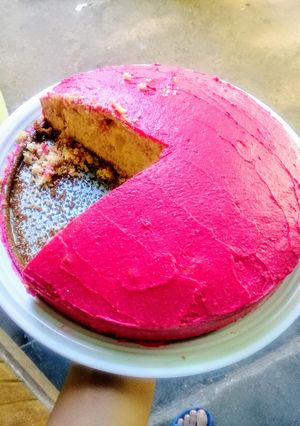 A picture of Pinneaple cake with gelantina.