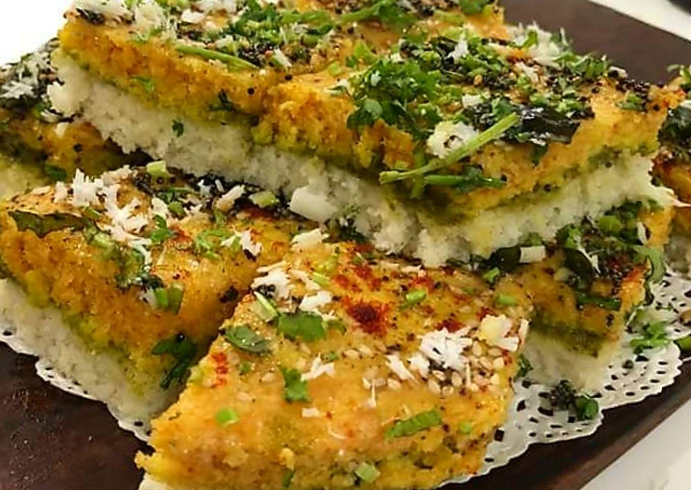 Tripe  layered dhokla