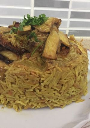 صورة لوصفة رز بالباتنجان