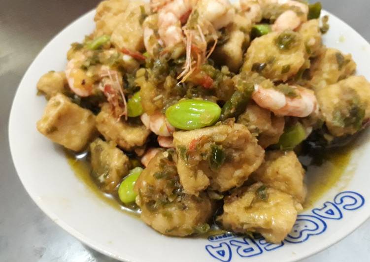 Recipe: Tasty Udang dan tahu tumis lado mudo