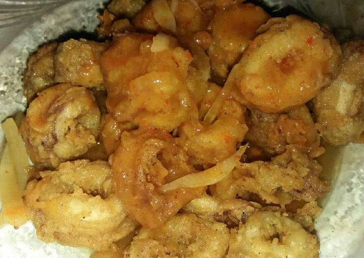 Cumi crispy goreng tepung saos asam manis